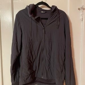 North face soft grey full zip hoodie
